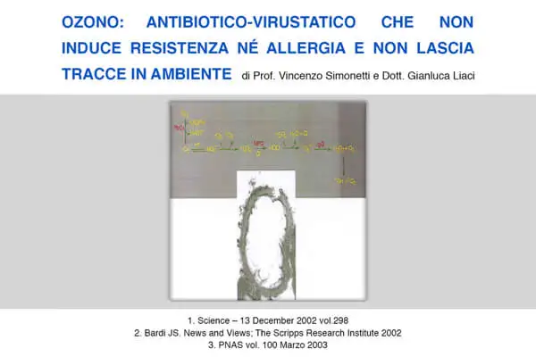 Ozono - antibiotico-virustatico che non induce resistenza nè allergia e non lascia tracce in ambiente